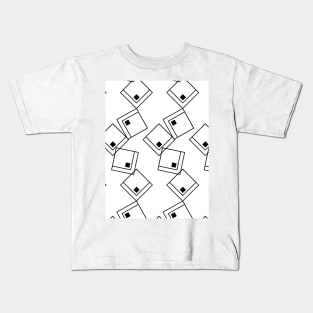 Black & white geometric abstraction, squares Kids T-Shirt